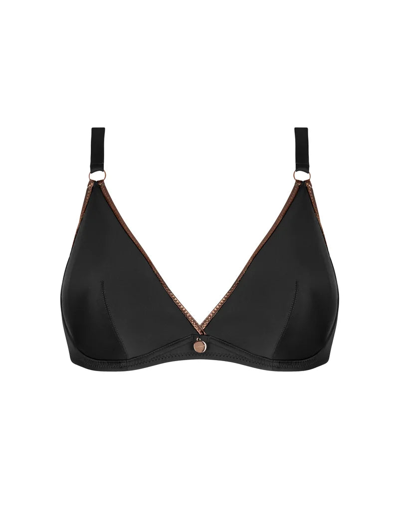 Antigel Swimwear by Lise Charmel - La Smartissime Halter Underwired Bikini Top Noir Bronze