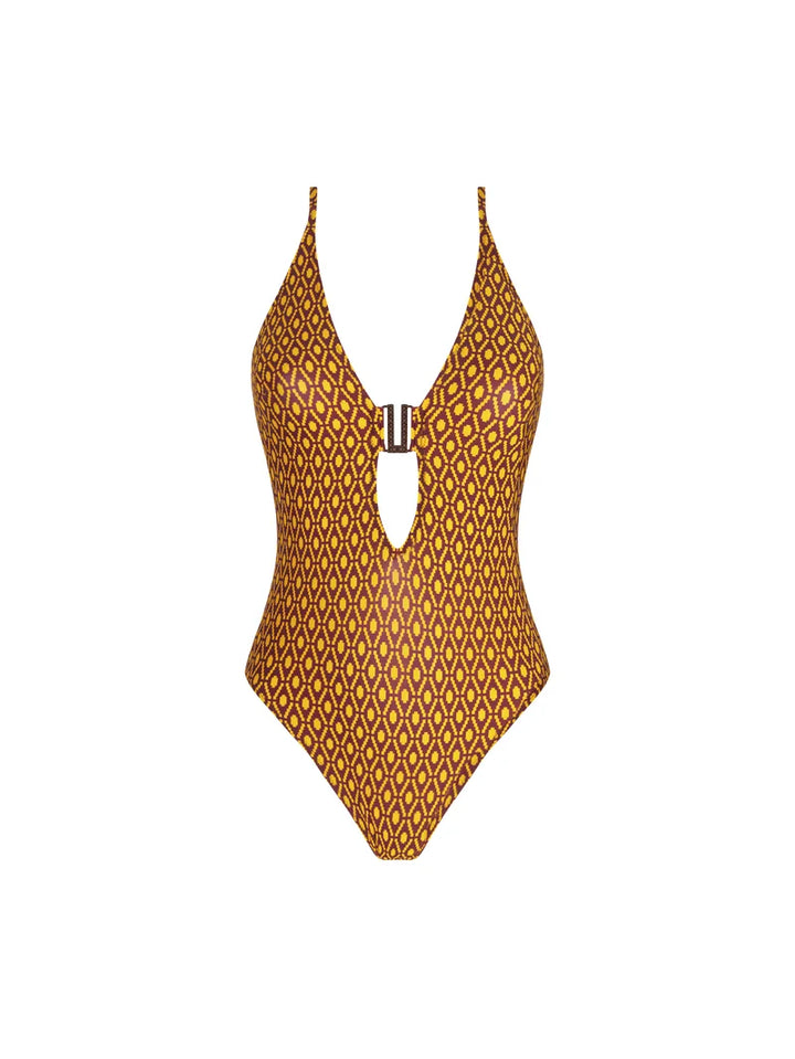 Antigel Swimwear by Lise Charmel - La Papoue Wireless Halterneck Swimsuit Jaune Papou