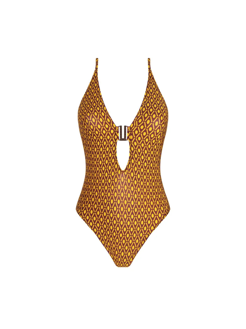 Antigel Swimwear by Lise Charmel - La Papoue Wireless Halterneck Swimsuit Jaune Papou