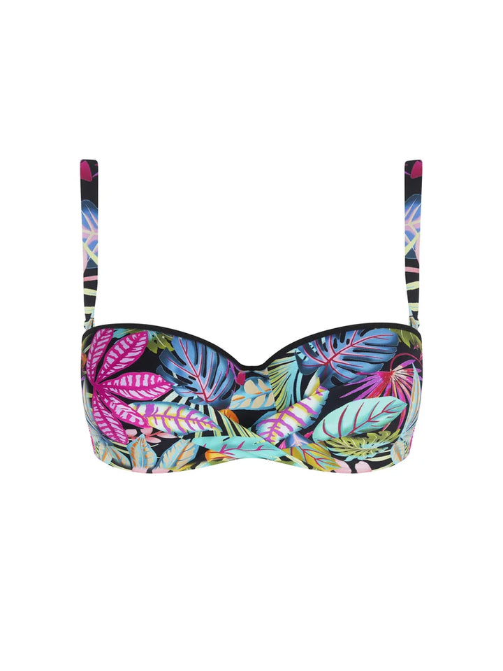 Antigel Swimwear by Lise Charmel - La Foret Magic Soft Bandeau Strapless Support Bikini Noir Enchante