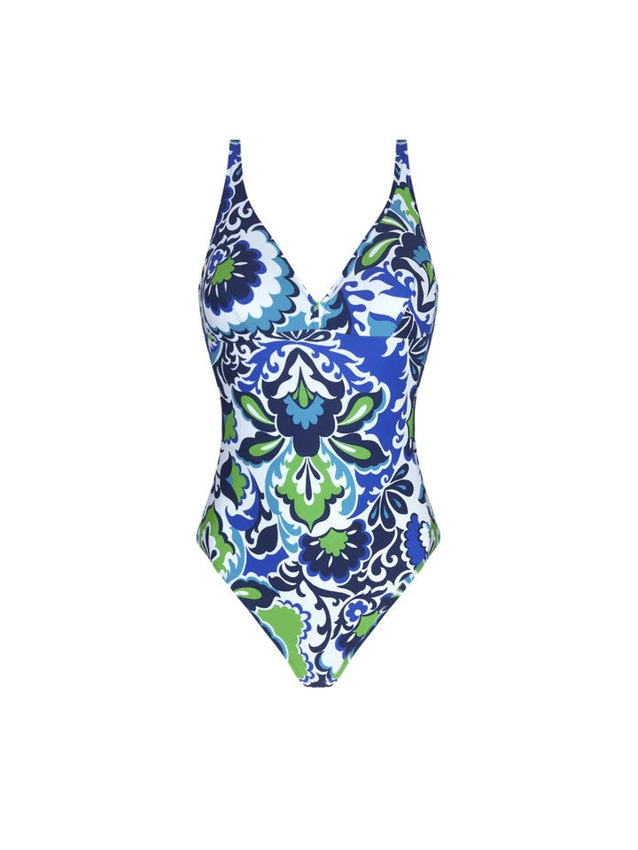 Antigel Swimwear by Lise Charmel - L'Artisane Antigel Wireless Swimsuit Bleu Ceramic