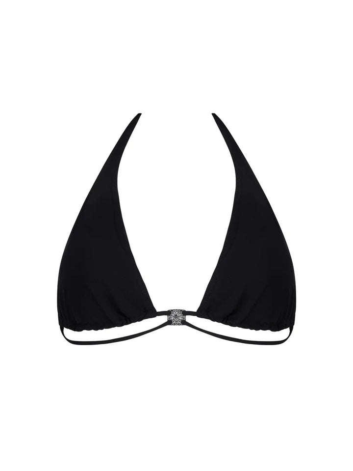 Lise Charmel Swimwear - Eclat D'argent Soft Padded Triangle Bikini With Ties Black Argent