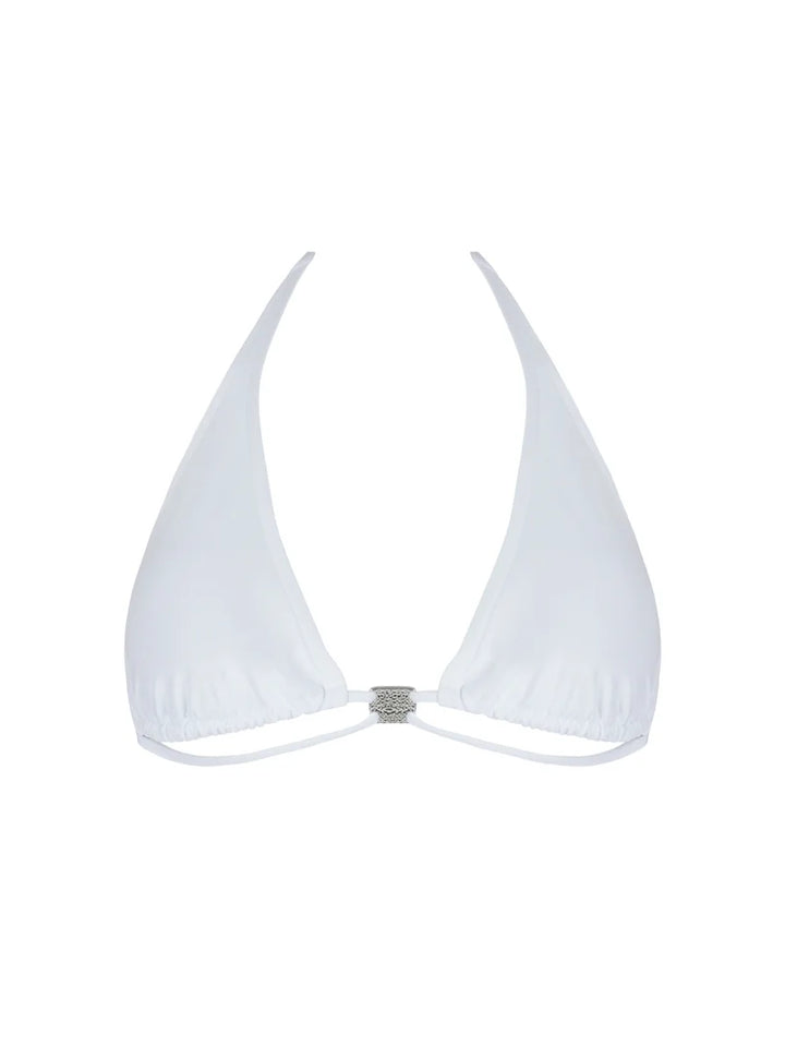 Lise Charmel Swimwear - Eclat D'argent Soft Padded Triangle Bikini With Ties White Argent