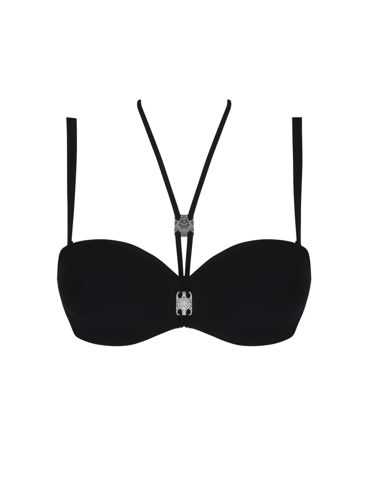Lise Charmel Swimwear - Eclat D'argent Cropped Bustier BIkini Black Argent