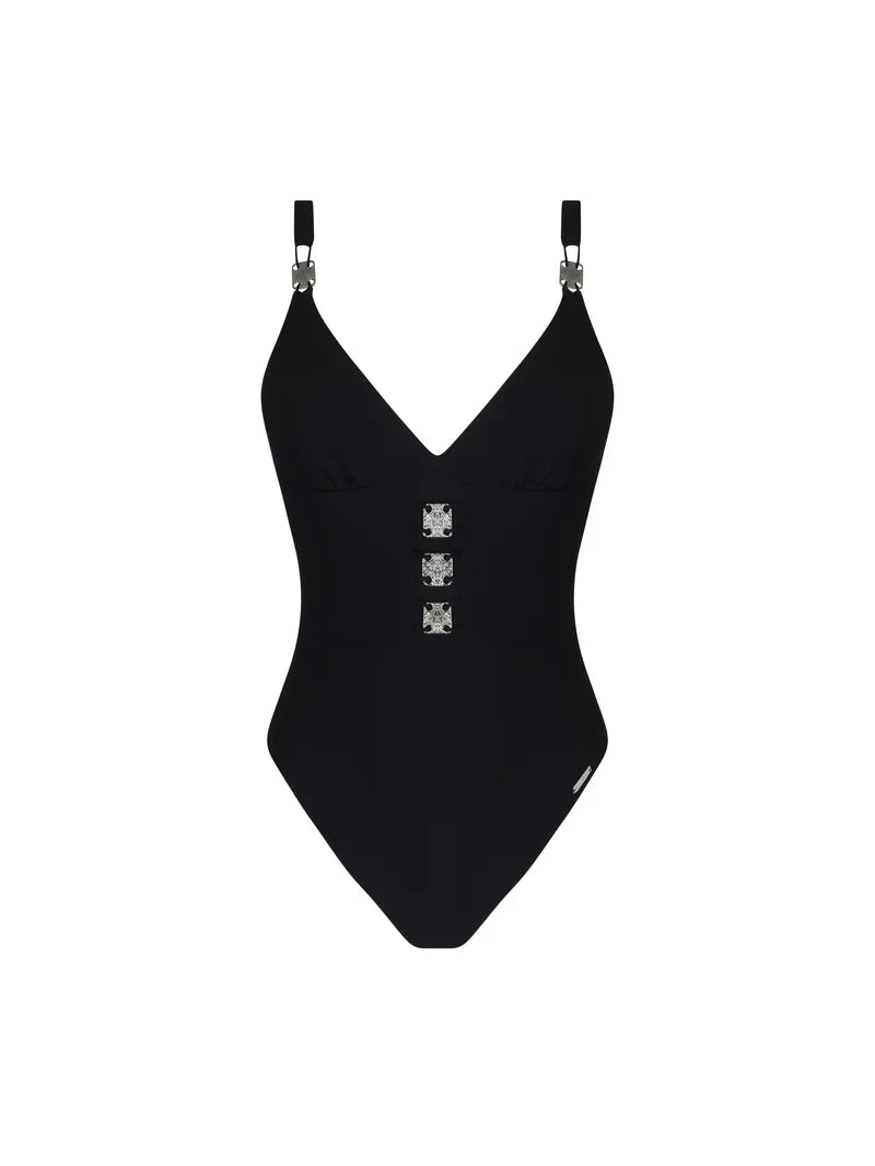 Lise Charmel Swimwear - Eclat D'argent Wireless Swimsuit Black Argent