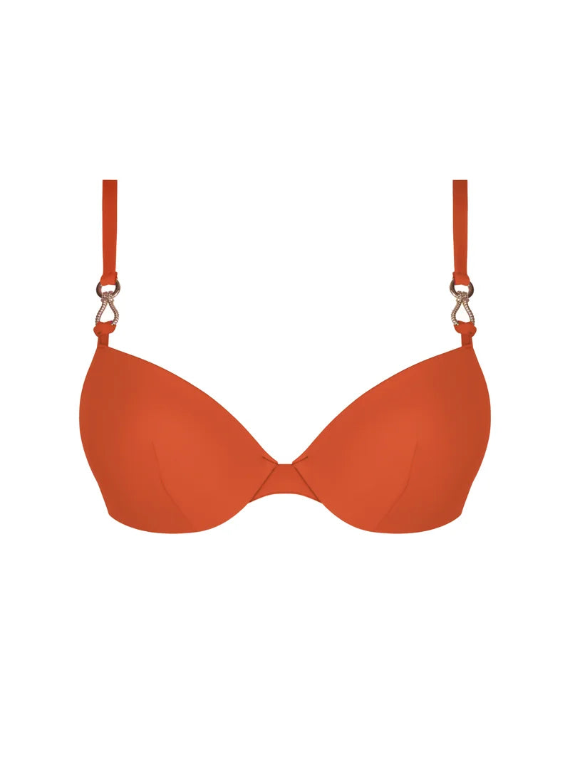 Lise Charmel Swimwear - Sillage Couture Padded Plunge Bikini Top Orange Sillage
