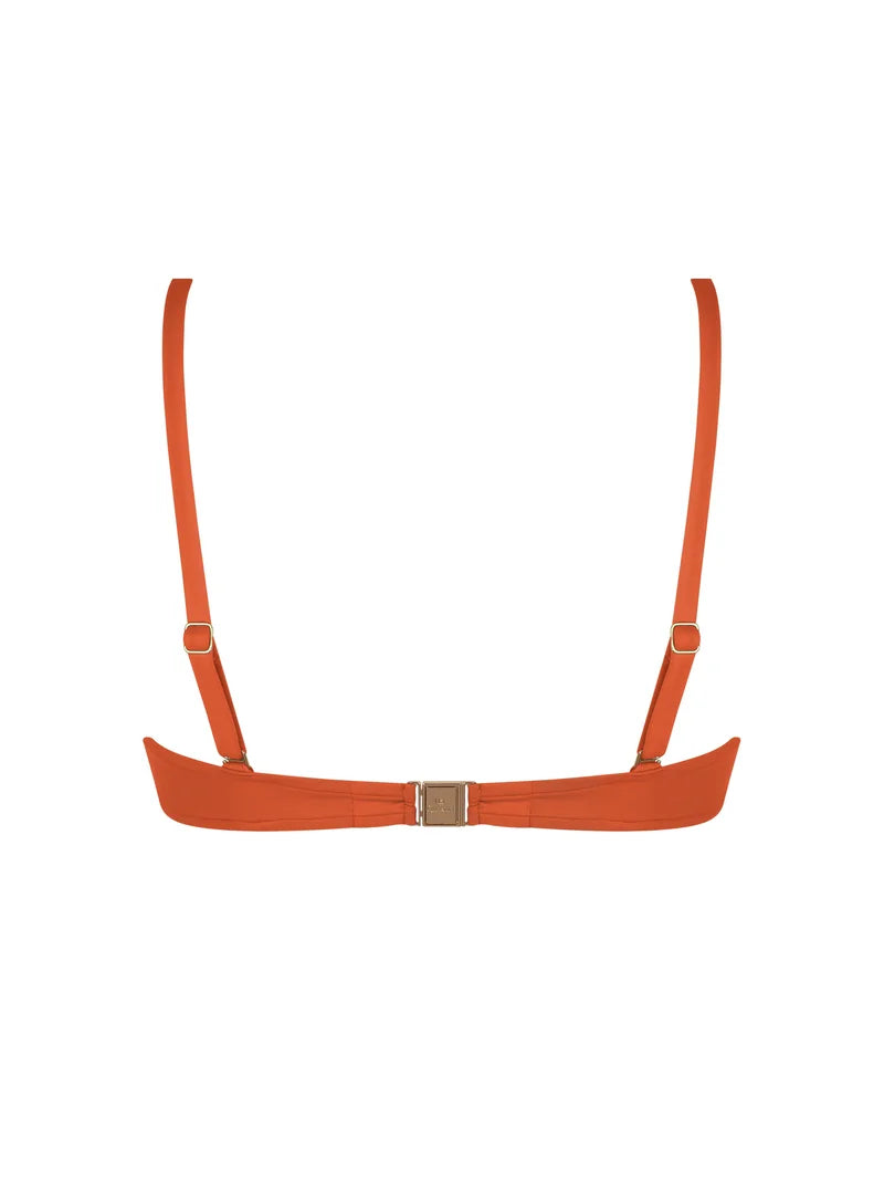 Lise Charmel Swimwear - Sillage Couture Padded Plunge Bikini Top Orange Sillage