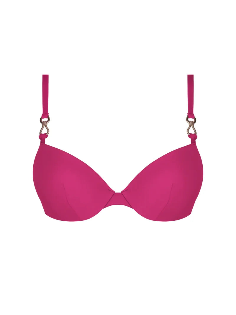 Lise Charmel Swimwear - Sillage Couture Padded Plunge Bikini Top Fuschia Sillage