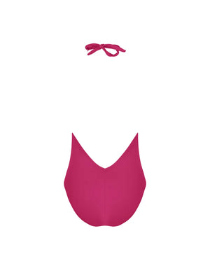 Lise Charmel Swimwear - Sillage Couture Halterneck Plunging Back Swimsuit Fuschia Sillage