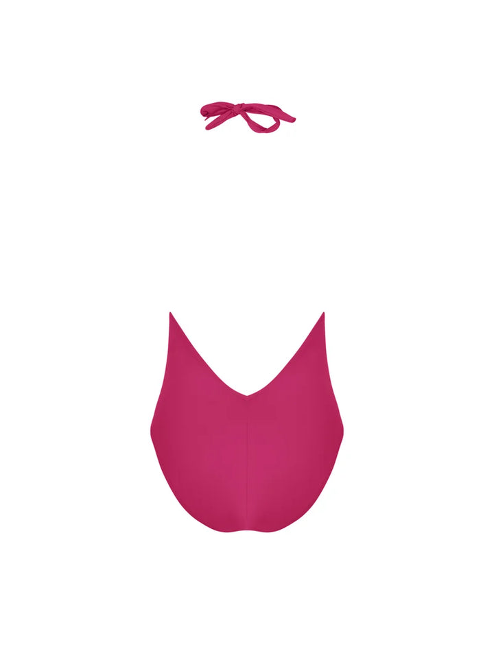Lise Charmel Swimwear - Sillage Couture Halterneck Plunging Back Swimsuit Fuschia Sillage