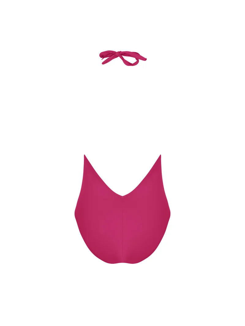 Lise Charmel Swimwear - Sillage Couture Halterneck Plunging Back Swimsuit Fuschia Sillage
