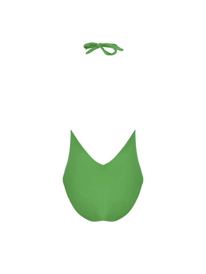 Lise Charmel Swimwear - Sillage Couture Halterneck Plunging Back Swimsuit Vert Sillage