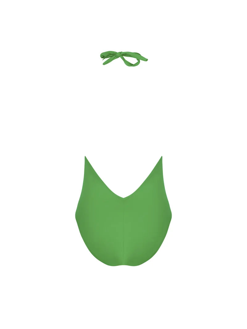 Lise Charmel Swimwear - Sillage Couture Halterneck Plunging Back Swimsuit Vert Sillage