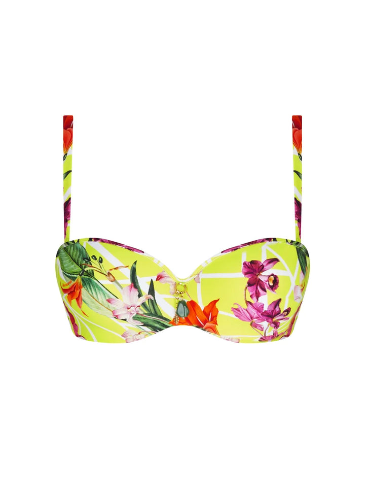 Lise Charmel Swimwear - Fleurs Splendeur Cropped Bustier BIkini Splendeur Lime
