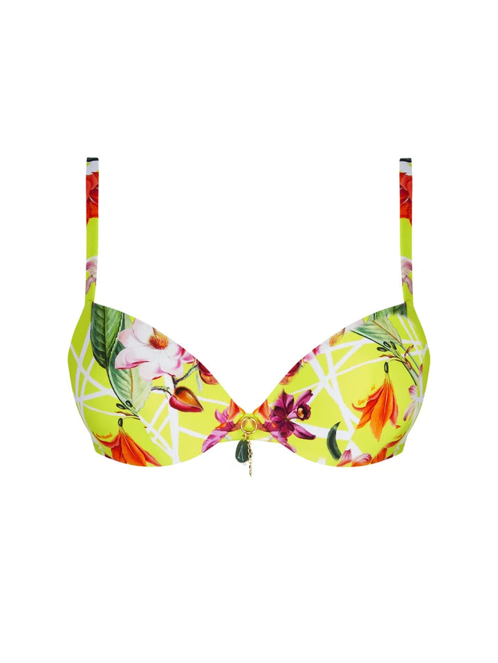 Lise Charmel Swimwear - Fleurs Splendeur Padded Plunge Bikini Splendeur Lime