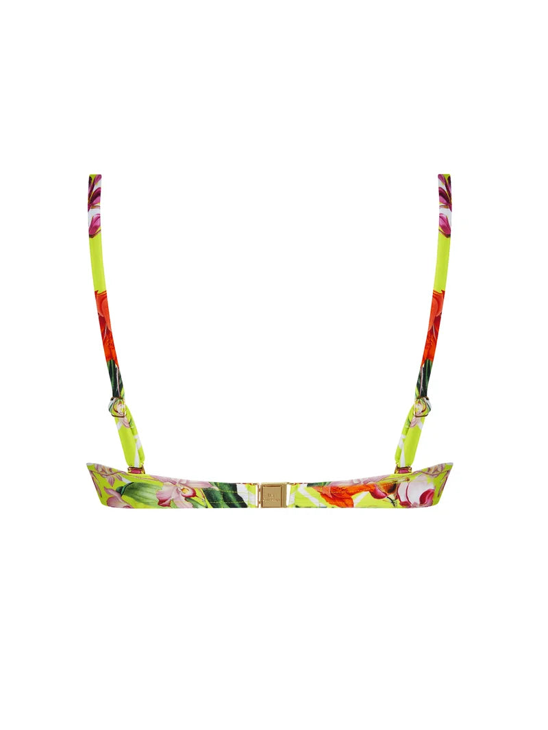 Lise Charmel Swimwear - Fleurs Splendeur Padded Plunge Bikini Splendeur Lime