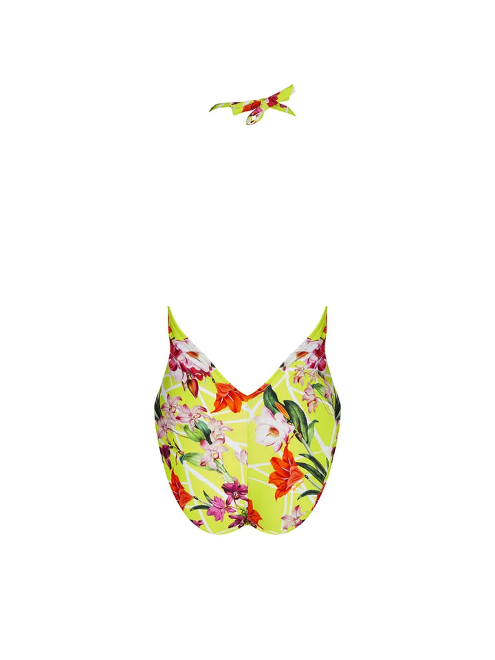 Lise Charmel Swimwear - Fleurs Splendeur Wireless Seduction Halter Swimsuit Splendeur Lime