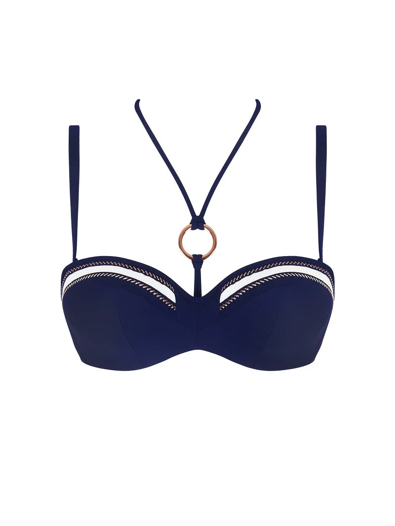 Lise Charmel Swimwear - Cordage Precieux Cropped Bustier Bikini Cordage Navy