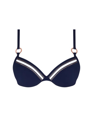 Lise Charmel Swimwear - Cordage Precieux Padded Plunge Bikini Top Cordage Navy
