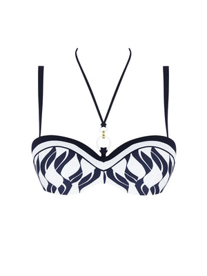 Lise Charmel Swimwear - Danse Des Vagues Cropped Bustier Bikini Danse Blue