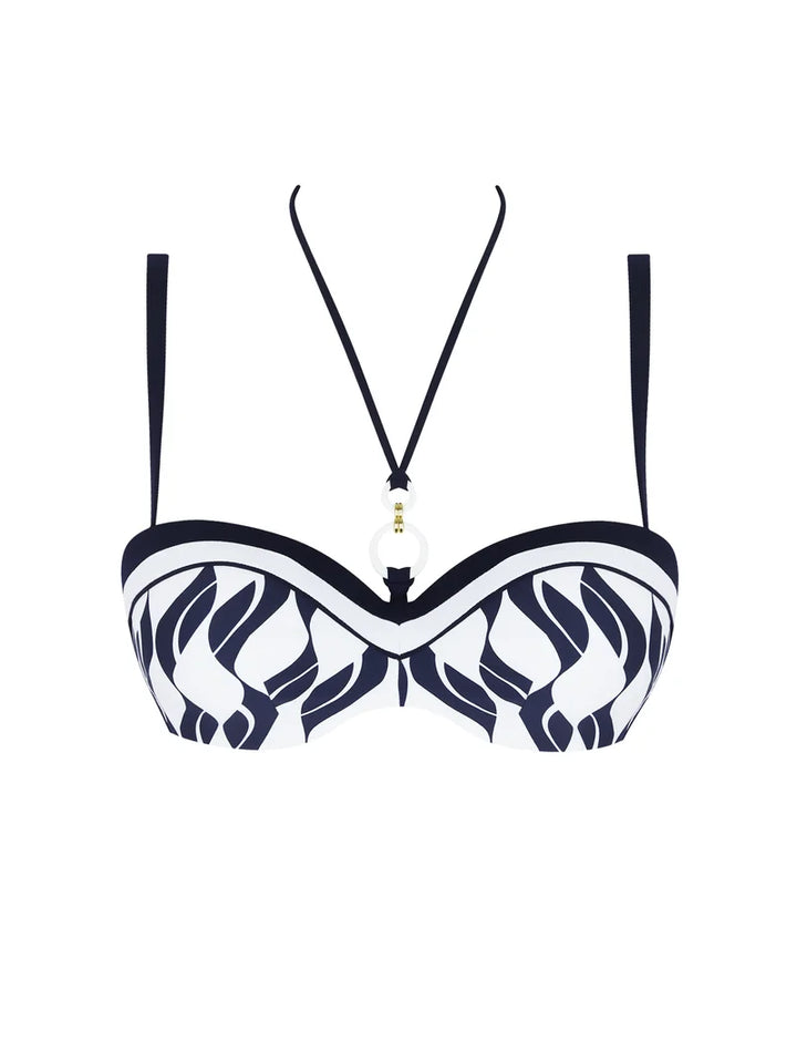 Lise Charmel Swimwear - Danse Des Vagues Cropped Bustier Bikini Danse Blue
