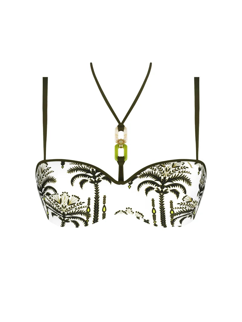 Lise Charmel Swimwear - Palmier Audace Cropped Bustier Bikini Kaki Audace