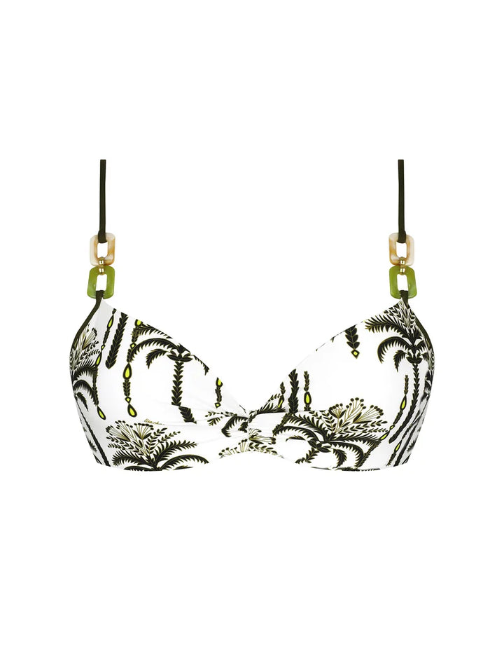 Lise Charmel Swimwear - Palmier Audace Padded Bikini Top With Thin Straps Kaki Audace