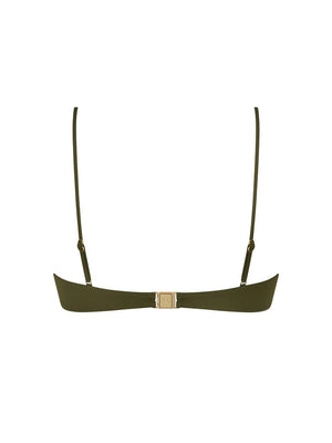 Lise Charmel Swimwear - Palmier Audace Padded Bikini Top With Thin Straps Kaki Audace
