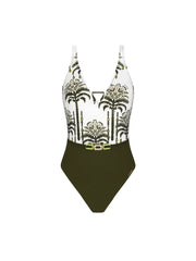 Lise Charmel Swimwear - Palmier Audace Wireless Swimsuit Kaki Audace
