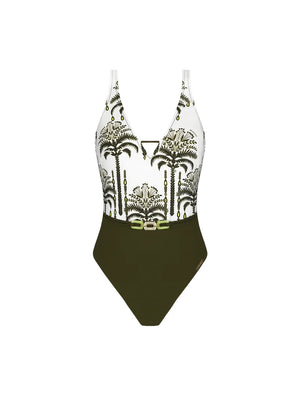 Lise Charmel Swimwear - Palmier Audace Wireless Swimsuit Kaki Audace