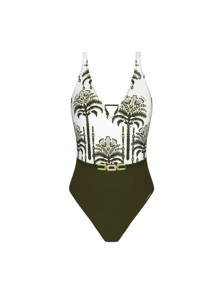 Lise Charmel Swimwear - Palmier Audace Wireless Swimsuit Kaki Audace