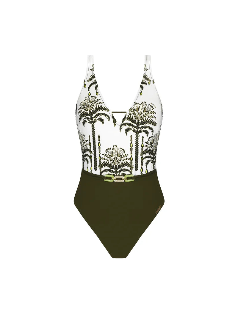 Lise Charmel Swimwear - Palmier Audace Wireless Swimsuit Kaki Audace