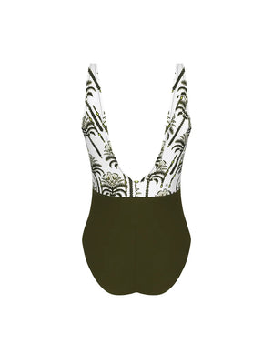 Lise Charmel Swimwear - Palmier Audace Wireless Swimsuit Kaki Audace