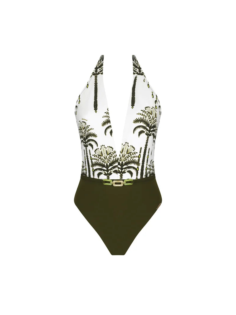 Lise Charmel Swimwear - Palmier Audace Wireless Seduction Halter Swimsuit Kaki Audace