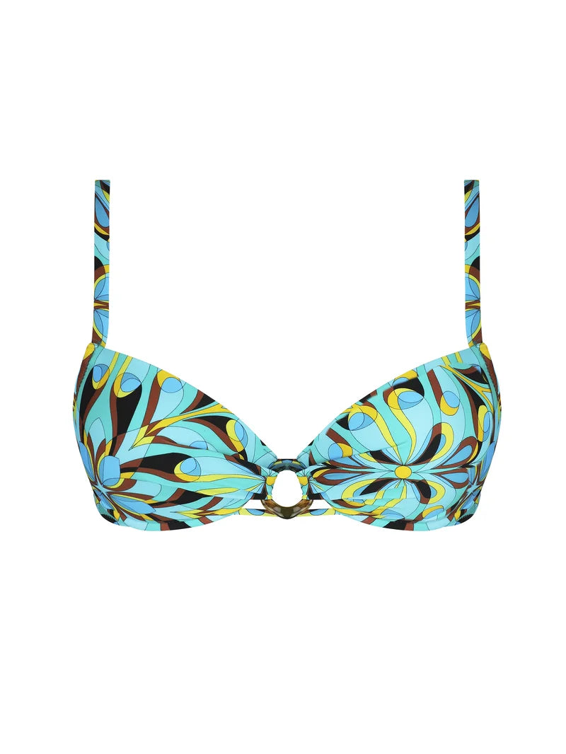 Antigel Swimwear by Lise Charmel - La Psychedelique Padded Bikini Top Bleu Vibrant