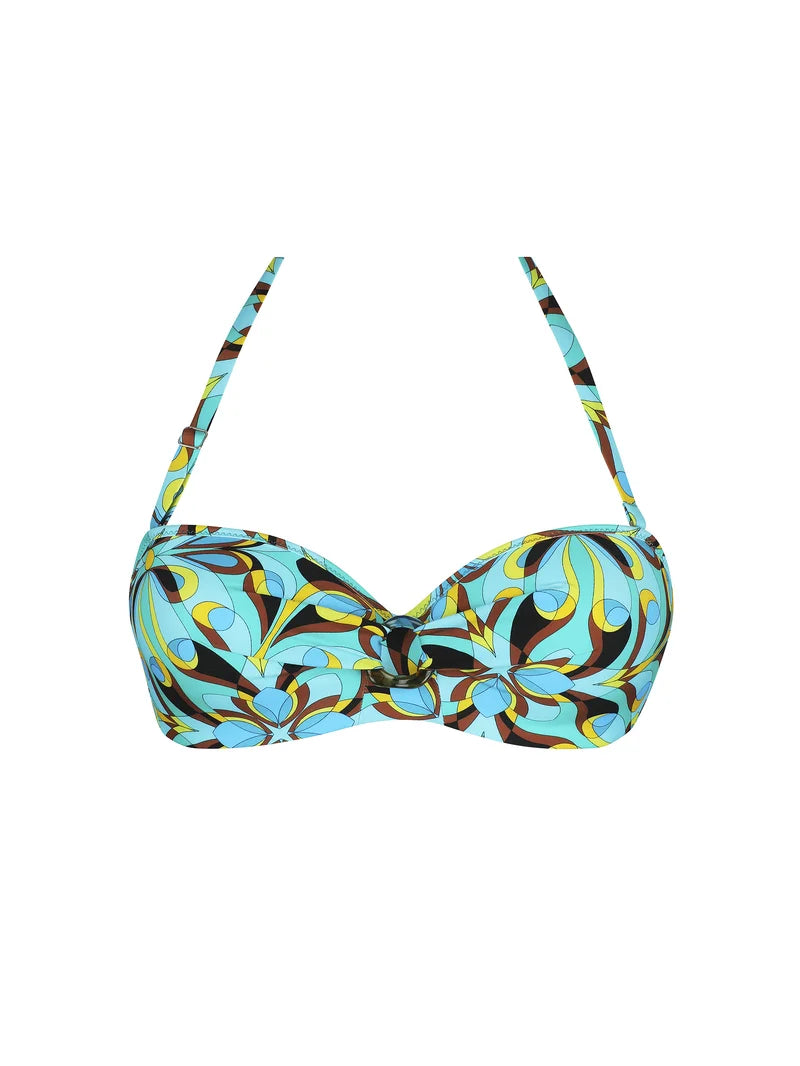 Antigel Swimwear by Lise Charmel - La Psychedelique Strapless Bandeau Bikini Bleu Vibrant