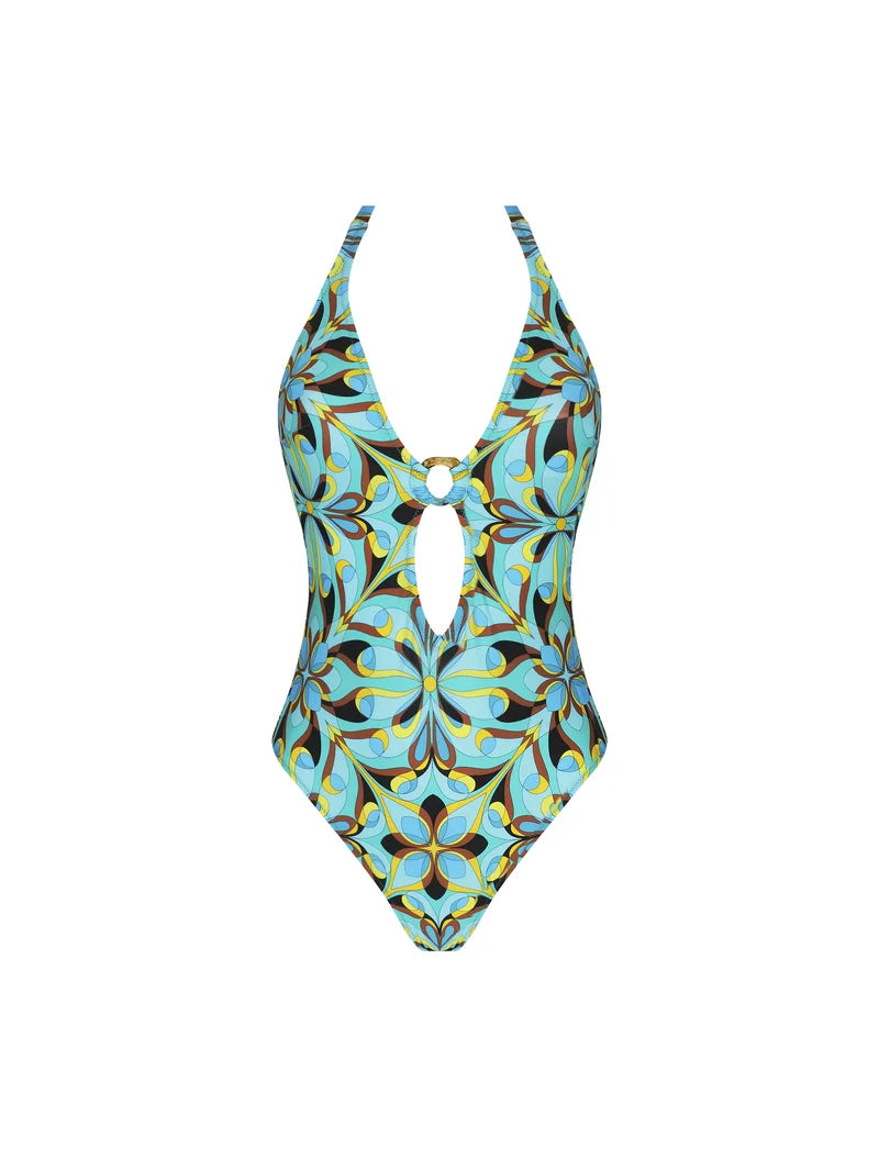 Antigel Swimwear by Lise Charmel - La Psychedelique Multi-Position Wireless Swimsuit Bleu Vibrant