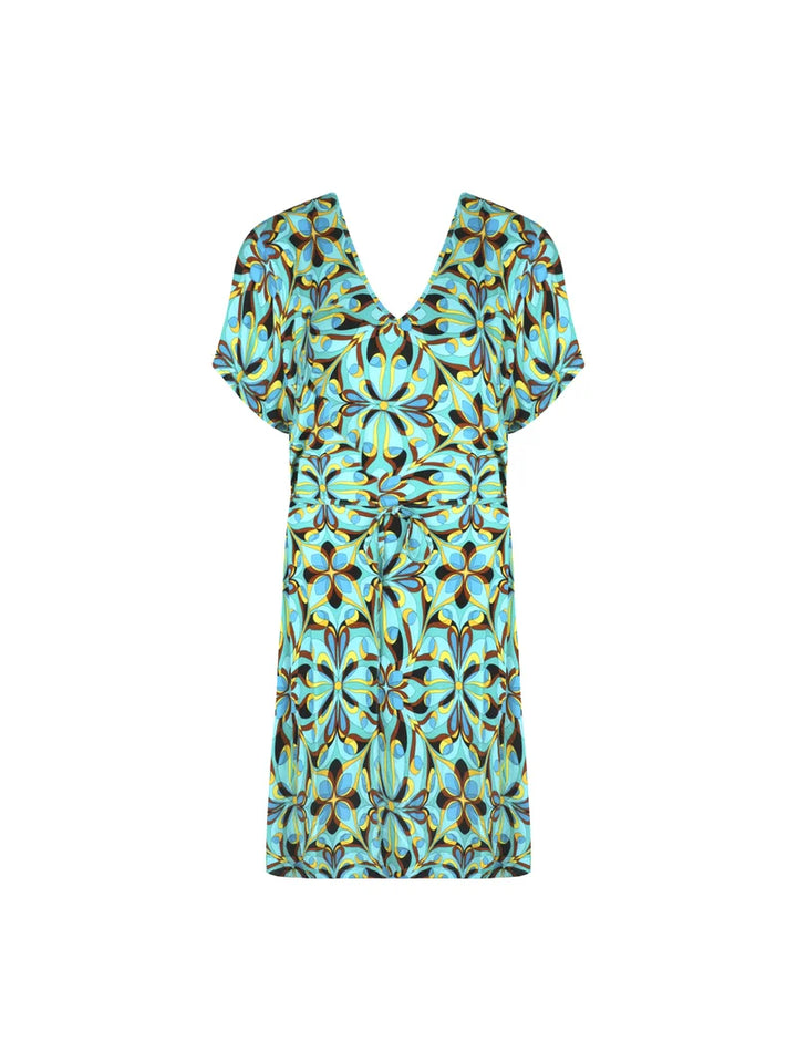Antigel Swimwear von Lise Charmel - La Psychedelique Kurzarmtunika mit Bindeband, leuchtendes Blau
