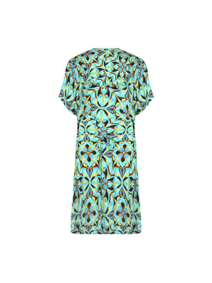 Antigel Swimwear by Lise Charmel - La Psychedelique Short Sleeved Tunic With Tie Bleu Vibrant