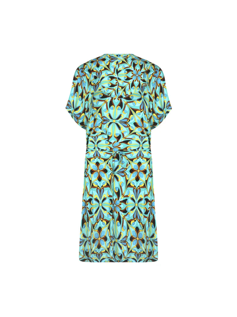 Antigel Swimwear by Lise Charmel - La Psychedelique Short Sleeved Tunic With Tie Bleu Vibrant
