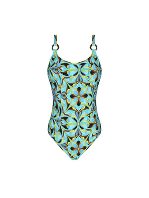 Antigel Swimwear by Lise Charmel - La Psychedelique Full Cup Wired Swimsuit Bleu Vibrant