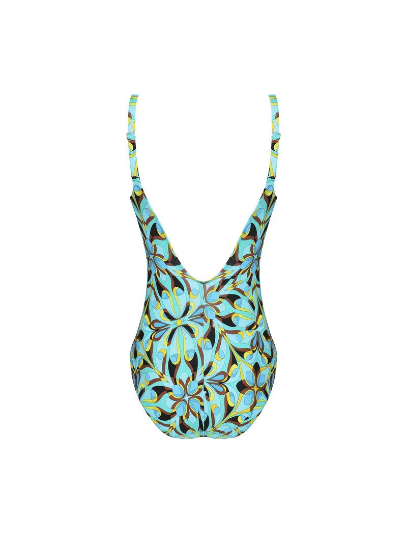 Antigel Swimwear by Lise Charmel - La Psychedelique Full Cup Wired Swimsuit Bleu Vibrant