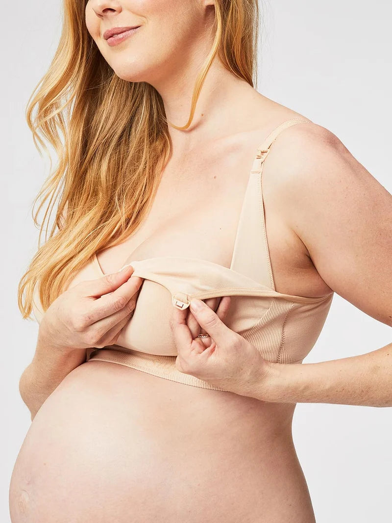 Cake Maternity - Popping Candy Seamless Wire-free Maternity & Nursing Bra Beige