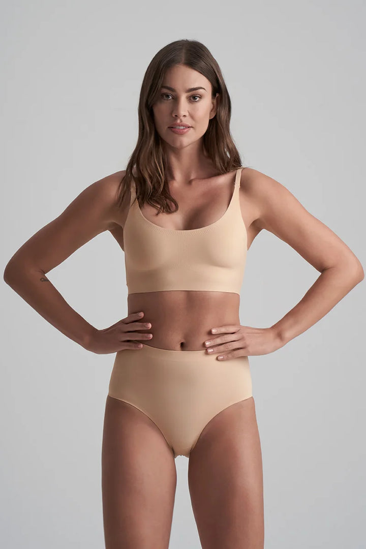 ByeBra - Invisible Shapewear Light Support Bra Top Round-Neck Beige