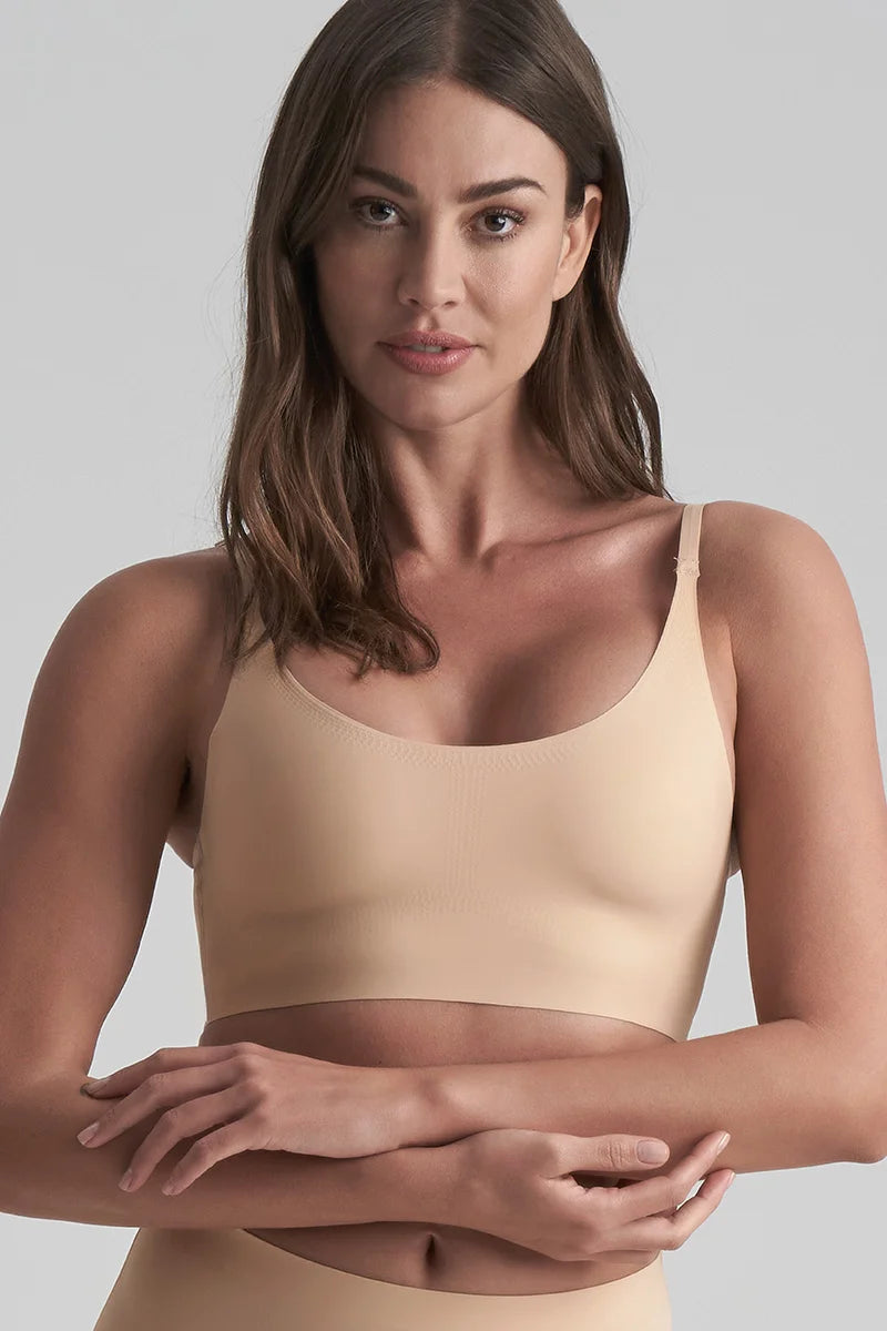ByeBra - Invisible Shapewear Light Support Bra Top Round-Neck Beige