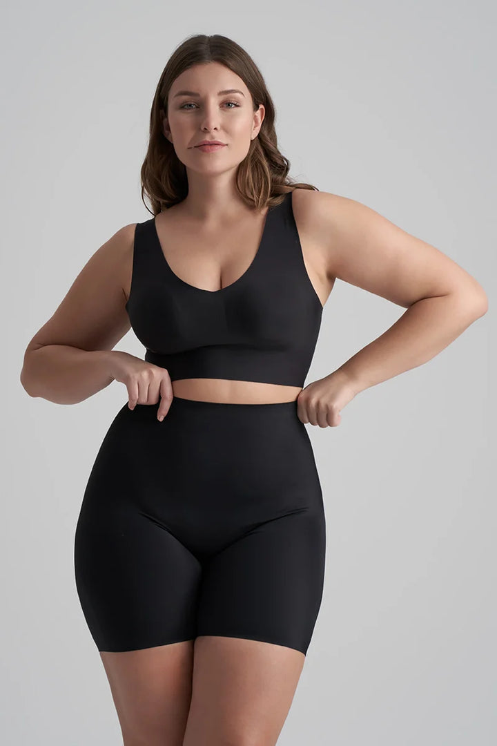 ByeBra - Invisible Shapewear Light Support Bra Top V-Neck Black