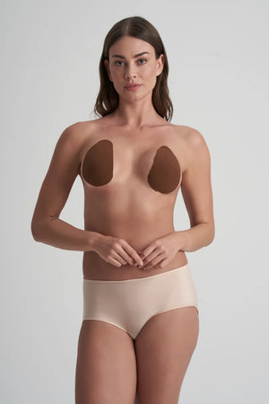 ByeBra - Tapes Breast Lift Pads + Satin Nipple Covers Brown