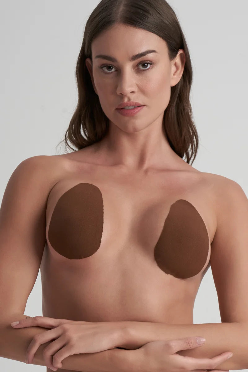 ByeBra - Tapes Breast Lift Pads + Satin Nipple Covers Brown