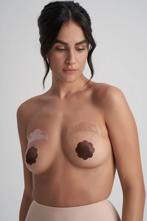 ByeBra - Tapes Breast Lift Tape + Satin Nipple Covers Brown