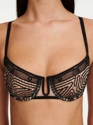Chantelle - Vibrate Half-Cup Half-Foam Bra Black / Nude